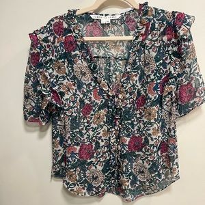Veronica Beard floral blouse